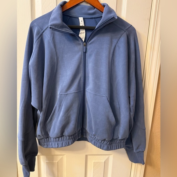 Lululemon Brushed Softstreme Funnel-Neck Zip Up in Pitch Blue - Picture 3 of 6